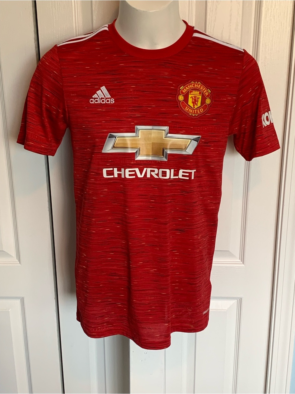 adidas Red Manchester United 20/21 Home Jersey with Chevrolet Crest